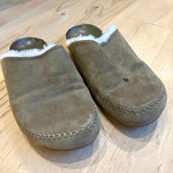 Jenni Kayne Green Shearling Lined Slip-On Loafers, Size 40 (US 10) - Picture 1 of 5